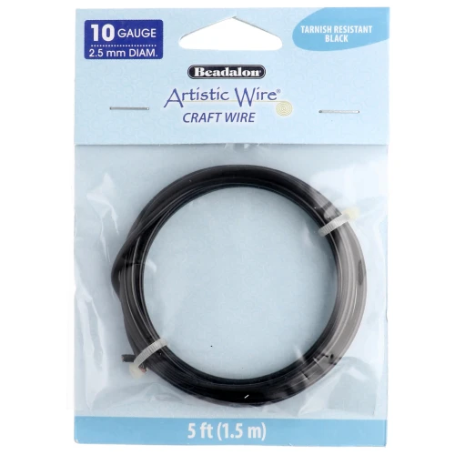 Hilo de cobre Artistic Wire de 2,6 mm - Negro, resistente al deslustre x1.5m