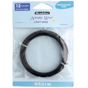 Hilo de cobre Artistic Wire de 2,1 mm - Negro, resistente al deslustre x3.1m