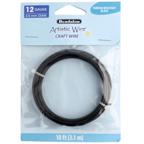 Hilo de cobre Artistic Wire de 2,1 mm - Negro, resistente al deslustre x3.1m