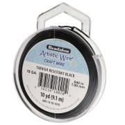 Hilo de cobre Artistic Wire de 1 mm - Negro, resistente al deslustre x9.1m