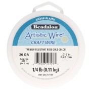 Alambre de cobre Artistic Wire de 0,41 mm, chapado en plata dorada y rosa, resistente al deslustre x94.7m