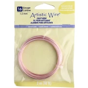 Hilo de cobre Artistic Wire de 1,3 mm, chapado en plata dorada y rosa, resistente al deslustre x3.1m