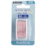 Alambre de cobre Artistic Wire de 0,51 mm, chapado en plata dorada y rosa, resistente al deslustre x9.1m