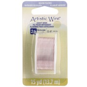 Alambre de cobre Artistic Wire de 0,41 mm, chapado en plata dorada y rosa, resistente al deslustre x13.7m