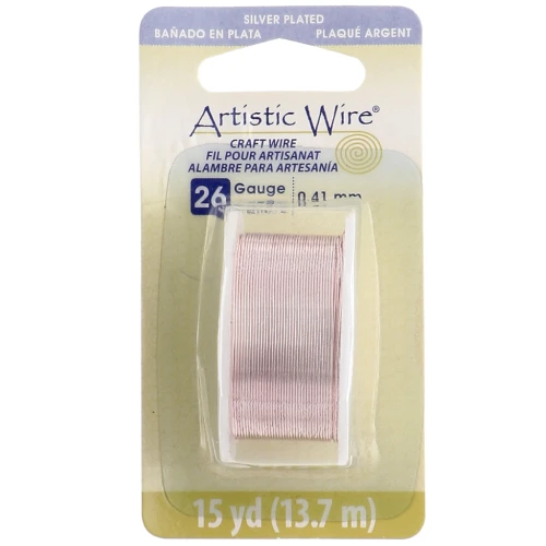 Alambre de cobre Artistic Wire de 0,41 mm, chapado en plata dorada y rosa, resistente al deslustre x13.7m