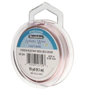 Hilo de cobre Artistic Wire de 0,64 mm, chapado en plata dorada y rosa, resistente al deslustre x9.1m
