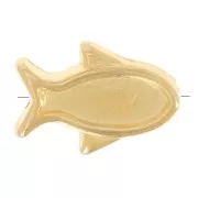 Cuenta pez resina epoxi ojo de la suerte 12x8 mm - Coral - Dorado x1