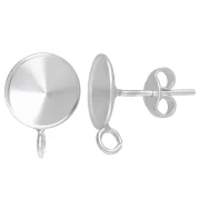 Pendientes de botón para Rivoli de 10 mm con aro abierto - Plata 925 x2