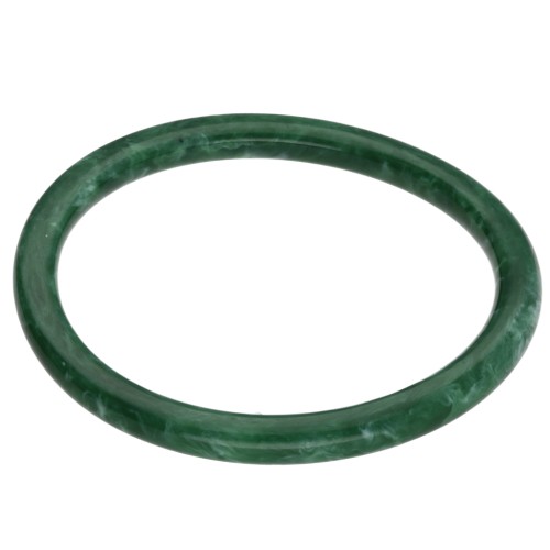 Pulsera brazalete rígida fina de 65 mm de resina opaca - Verde oscuro veteado x1