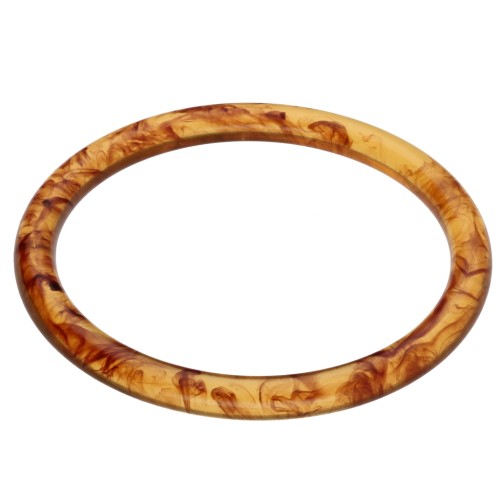 Pulsera brazalete rígida fina de 65 mm de resina transparente - Ámbar claro veteado x1