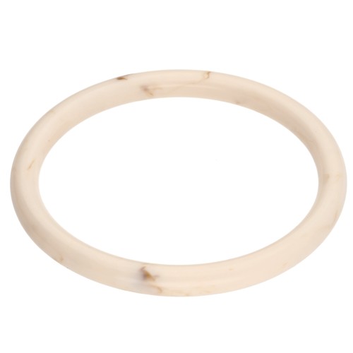 Pulsera brazalete rígida fina de 65 mm de resina opaca - Nude - Marmolado marrón x1
