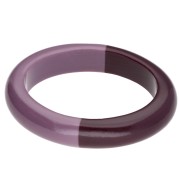 Pulsera brazalete ovalada bicolor de resina opaca - Parma - Ciruela x1
