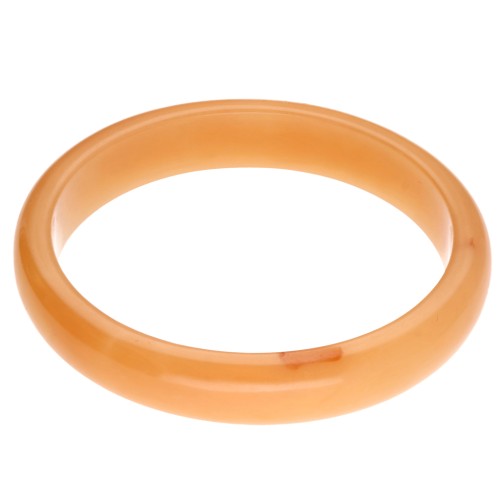 Pulsera brazalete de 64 mm de resina translúcida - Naranja claro veteado x1