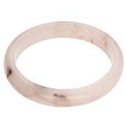 Marfil - Pulsera brazalete de 64 mm de resina translúcida - Marfil - Efecto marmolado en marrón oscuro x1 Pulsera brazalete de 64 mm de resina translúcida - Marfil - Efecto marmolado en marrón oscuro x1