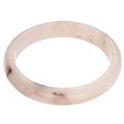 Pulsera brazalete de 64 mm de resina translúcida - Marfil - Efecto marmolado en marrón oscuro x1