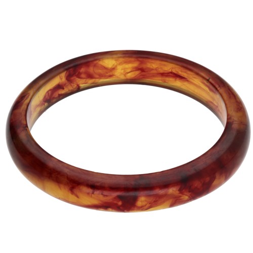 Pulsera brazalete de 64 mm de resina transparente - Ámbar veteado x1
