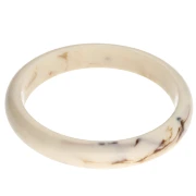 Pulsera brazalete de 64 mm de resina opaca - Beige - Efecto marmolado marrón x1