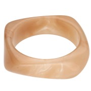 Pulsera brazalete rígida cuadrada irregular de 64 mm de resina translúcida - Salmón marmolado|raw }}