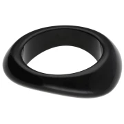 Pulsera brazalete gruesa e irregular de 64 mm de resina opaca - Negra x1