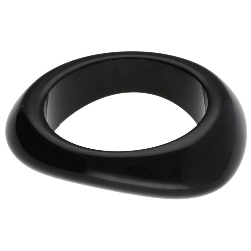 Pulsera brazalete gruesa e irregular de 64 mm de resina opaca - Negra x1