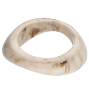 Marrón - Pulsera brazalete gruesa e irregular de 64 mm de resina opaca - Marfil veteado x1 Pulsera brazalete gruesa e irregular de 64 mm de resina opaca - Marfil veteado x1