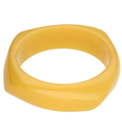 Pulsera brazalete cuadrada irregular de 65 mm de resina translúcida - Girasol veteado x1