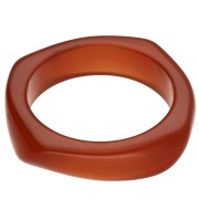 Pulsera brazalete tipo esclava cuadrada irregular de 65 mm de resina transparente - Roja x1