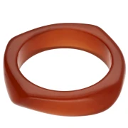 Pulsera brazalete tipo esclava cuadrada irregular de 65 mm de resina transparente - Roja x1