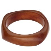 Marrón - Pulsera brazalete cuadrada irregular de 65 mm de resina transparente - Marrón veteado x1 Pulsera brazalete cuadrada irregular de 65 mm de resina transparente - Marrón veteado x1