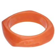 Pulsera brazalete cuadrada irregular de 65 mm de resina opaca - Naranja marmolado x1
