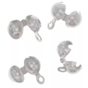 Tapas para nudos de 6 mm - Plateadas x10