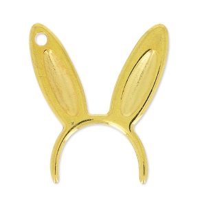 Colgante orejas de conejo 28 mm Dorado con oro fino x1