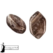 Cuentas de cristal Paros® de Puca® 7x4 mm - Silver Foil Maroon x10g