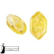 Cuentas de cristal Paros® de Puca® 7x4 mm - Silver Foil Topaz x10g