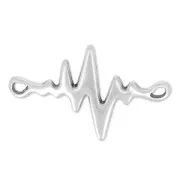 Separador cardiogramme 2 agujeros 34x22 mm Chapado Plateado envejecido x1