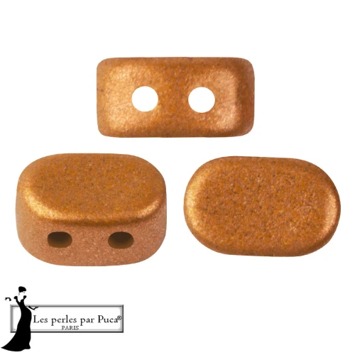 Cuentas de cristal Lipsi® de Puca® 4x6 mm - Bronce naranja x10g