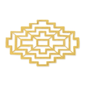 Separador calado geométrico 46x29 mm Dorado con oro fino satiné x1