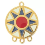 Separador esmaltado 3 rangs 38 mm Mint/Azul/rojo/dorado x1