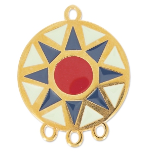 Separador esmaltado 3 rangs 38 mm Mint/Azul/rojo/dorado x1