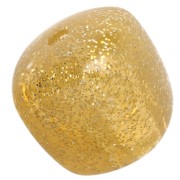 Cuentas cúbicas irregulares de 16 x 17 mm de acrílico transparente - Dorado x10