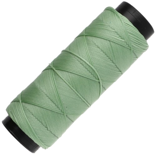 Hilo plano de poliéster encerado - Slam Cord para macramé micro de 0,8 mm - Verde agua x 100 m