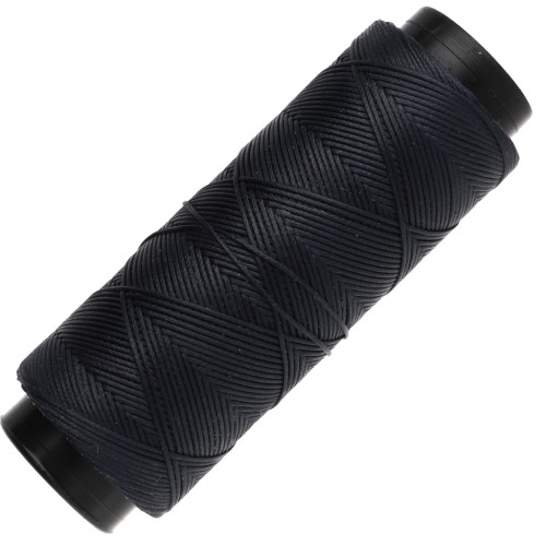 Hilo plano de poliéster encerado - Slam Cord para micromacramé, 0,8 mm - Azul marino, 100 m