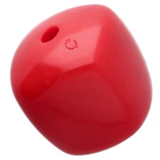 Cuentas cúbicas irregulares de 16 x 17 mm de acrílico opaco - Rojo x10