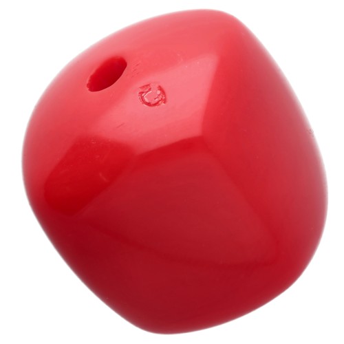 Cuentas cúbicas irregulares de 16 x 17 mm de acrílico opaco - Rojo x10