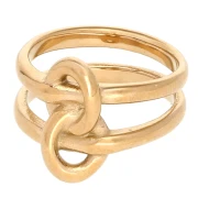 Anillo de dos aros entrelazados - Talla 51/52 - Acero inoxidable 304 Dorado