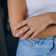 Anillo de doble aro entrelazado - Talla 53 - Acero inoxidable 304 x1