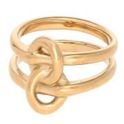 Oro 18 quilates - Anillo de dos aros entrelazados - Talla 55 - Acero inoxidable 304 Dorado x1 Anillo de dos aros entrelazados - Talla 55 - Acero inoxidable 304 Dorado x1