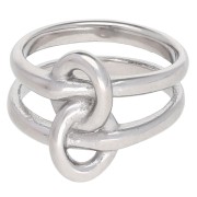 Anillo con dos anillas entrelazadas - Talla 57 - Acero inoxidable 304 x1
