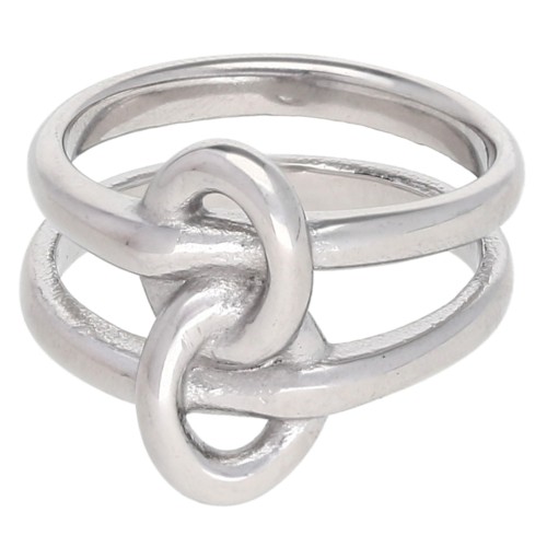 Anillo con dos anillas entrelazadas - Talla 57 - Acero inoxidable 304 x1