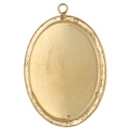 Colgante ovalado bordado de 26 x 18 mm - motivo de lazo - Acero inoxidable 304 Dorado x 1